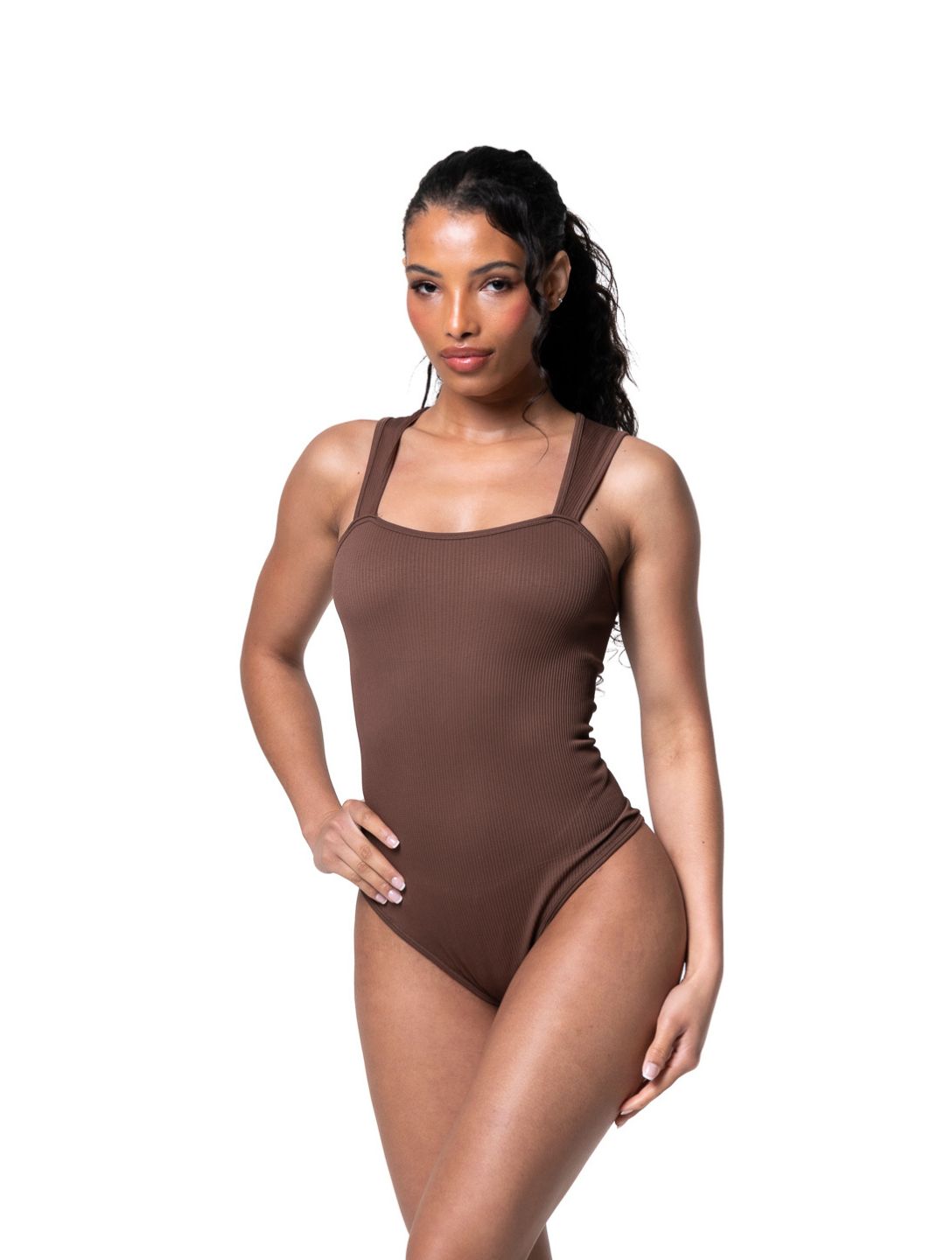 Ribbed Square Neck Bodysuit